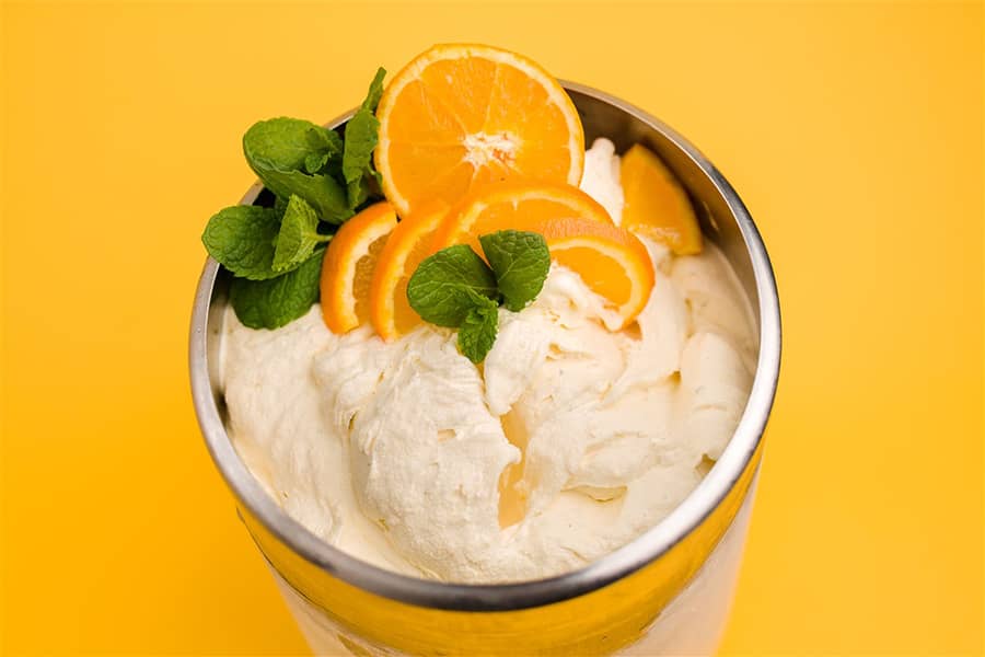 Lody pomarańczowe z miętą - producent lodów rzemieślniczych Sweetlód
